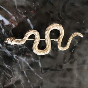 Gold Snake Brooch
